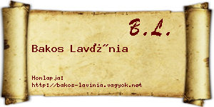 Bakos Lavínia névjegykártya